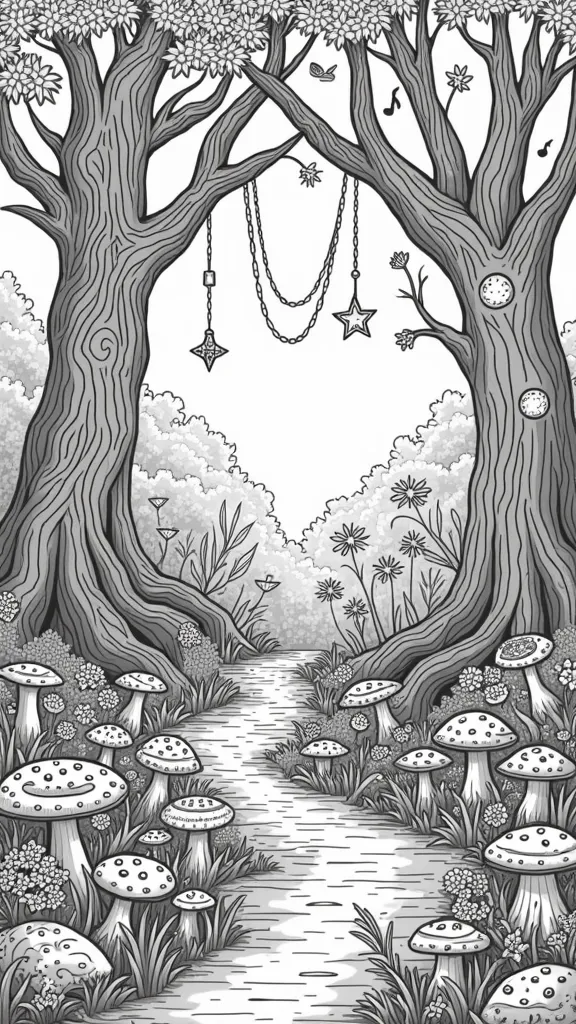 magic forest coloring pages